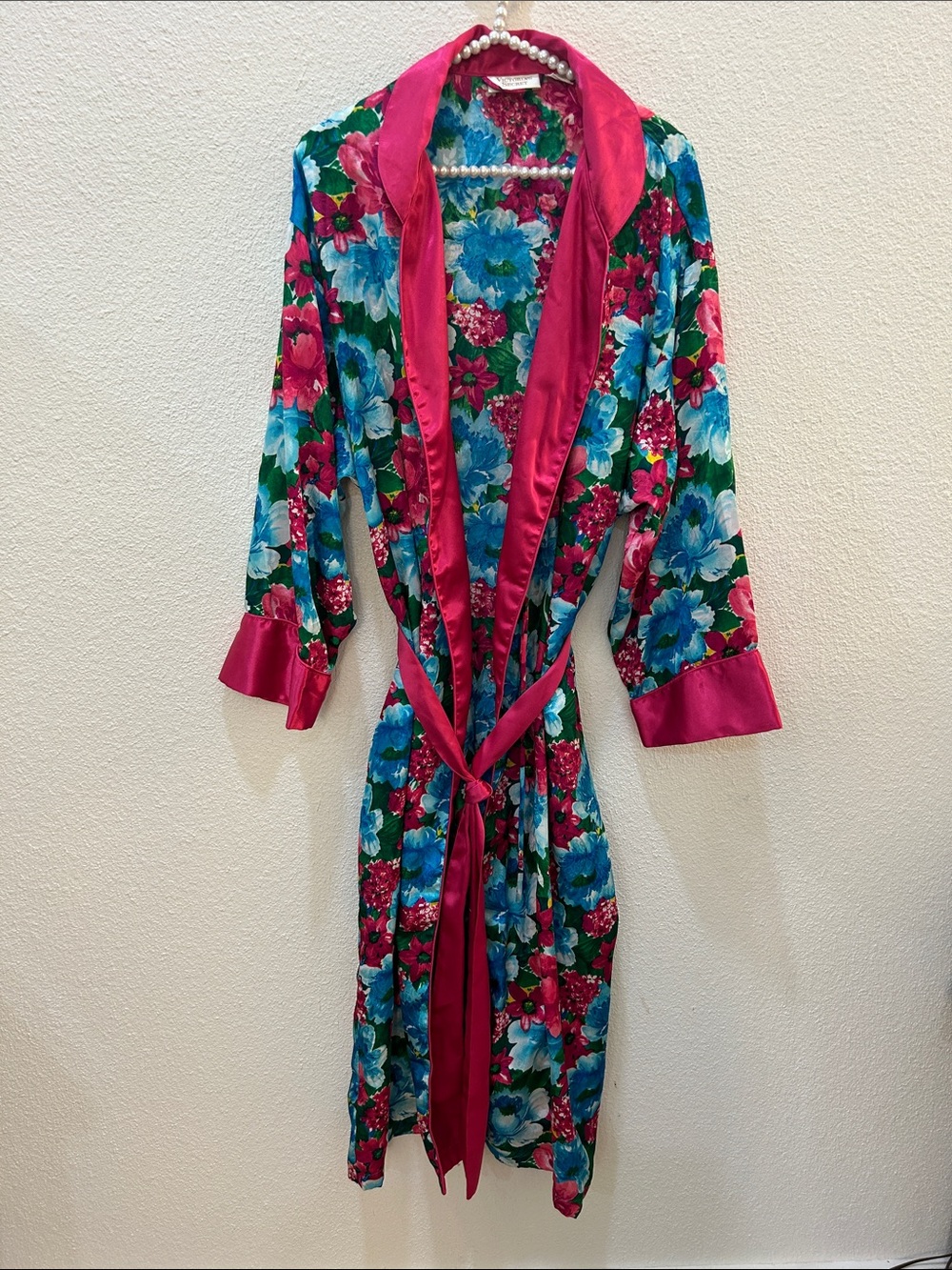 Vintage Victorias Secret Gold Label Floral Robe Size M/L